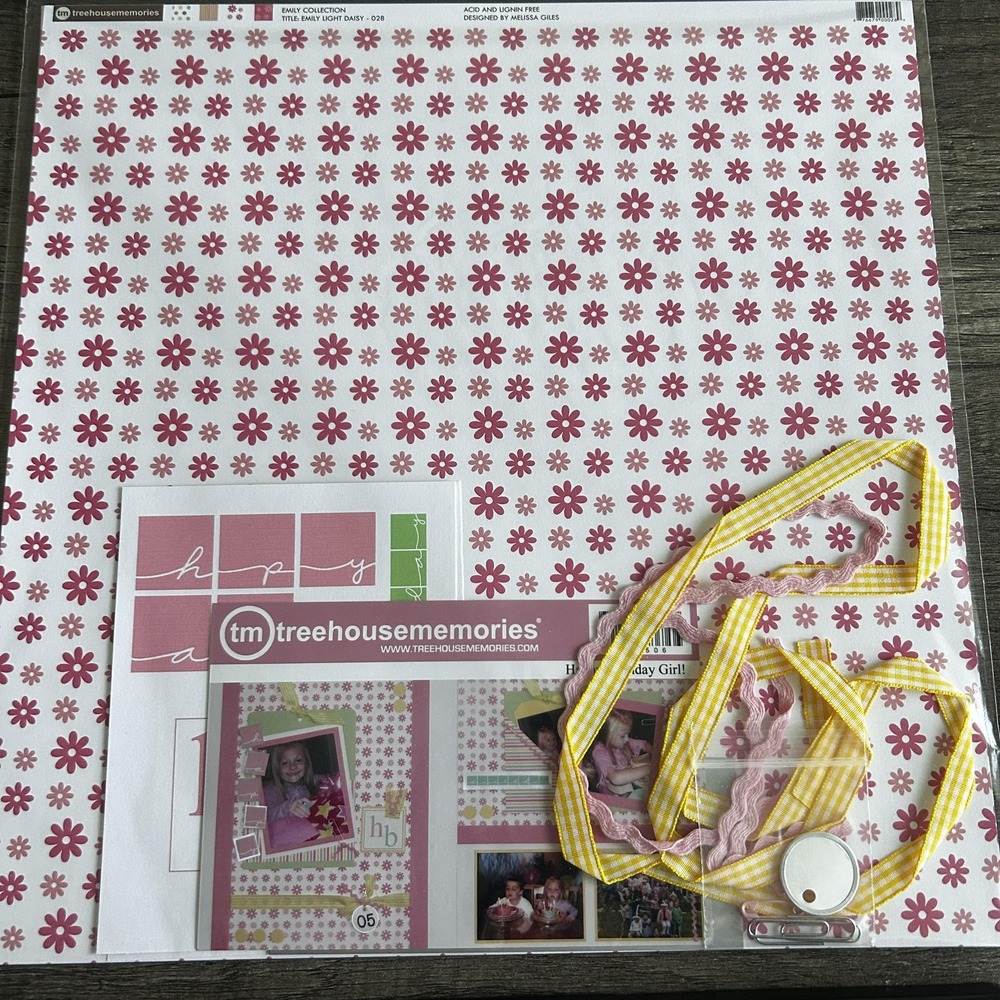 Treehousememories Premade Scrapbook Pages 12" x 12" Happy Birthday Girl Kit